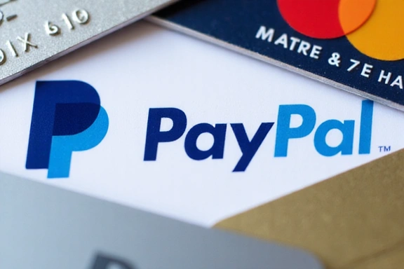 Iba't ibang credit card at logo ng PayPal, sumisimbolo sa mga paraan ng pagbabayad.