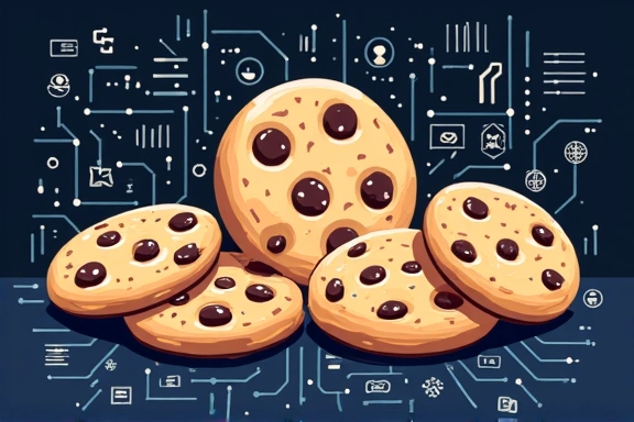 Illustration of various cookies and digital data