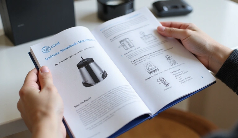 Person reading a product manual