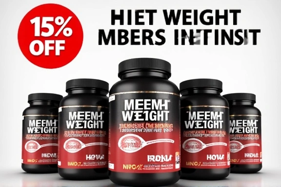 Promotional image for 15% off on all Weight Management products